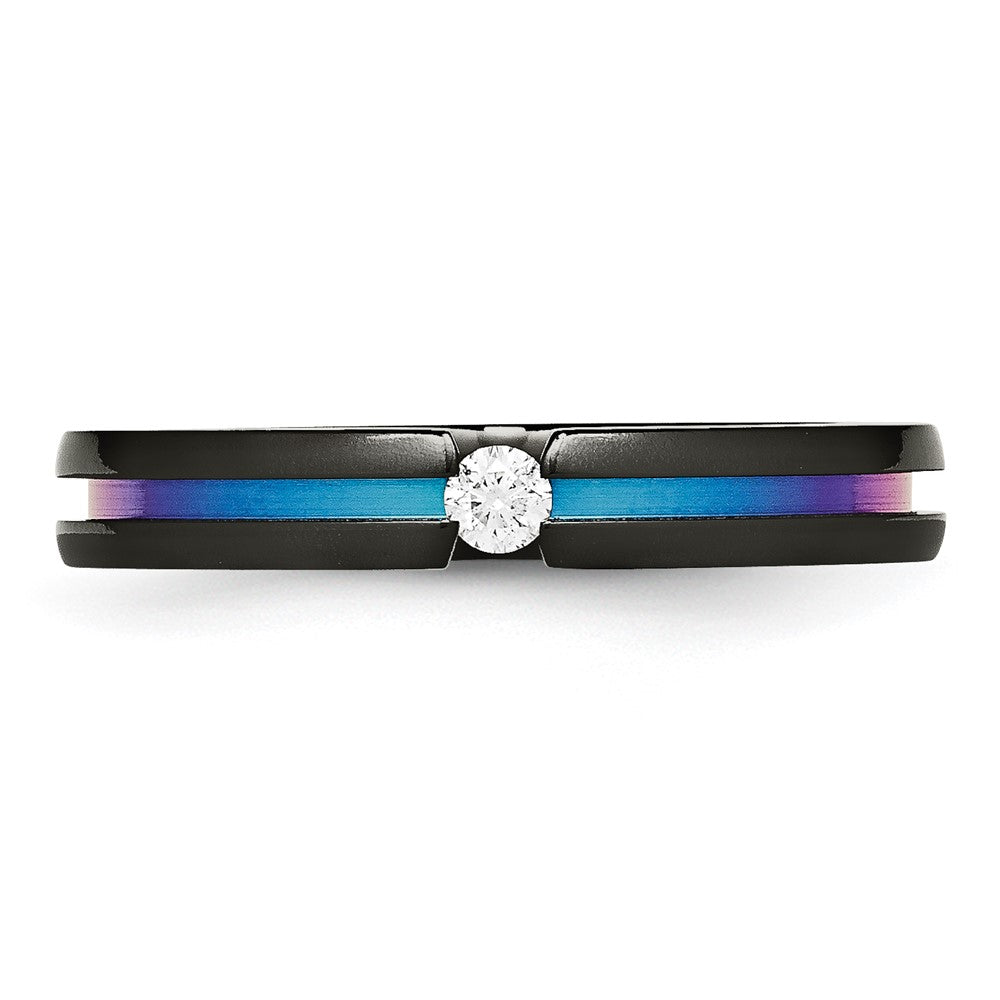 Titanium Black Ti Multi Colored Anodized 3mm .10Ct Dia. 4mm Band