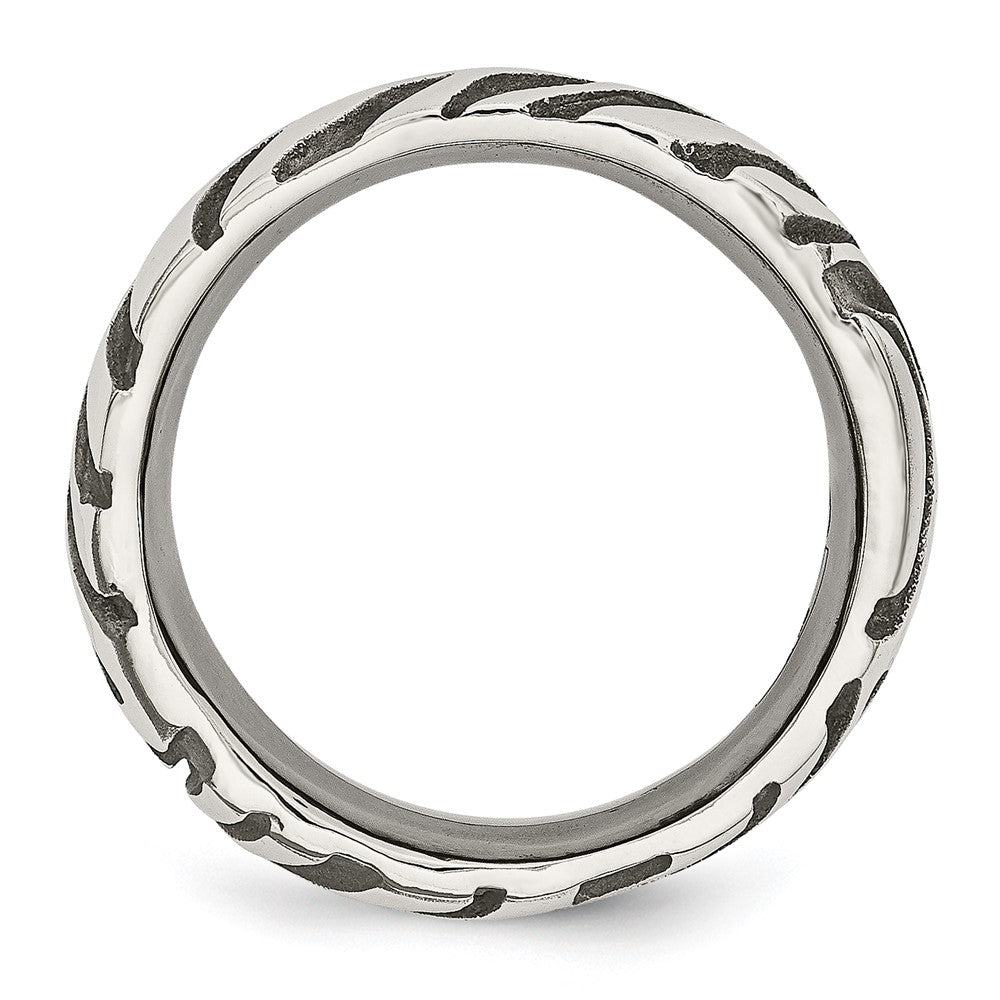 Titanium Grey Safari Etched And Domed 7.0mm Band