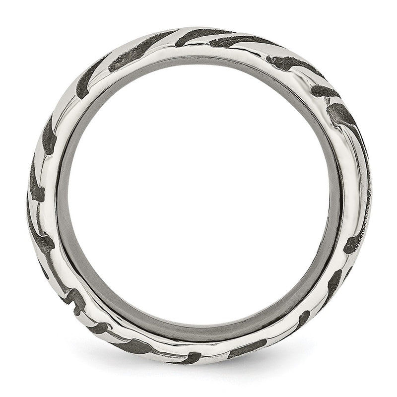 Titanium Grey Safari Etched And Domed 7.0mm Band