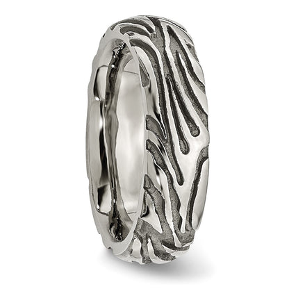 Titanium Grey Safari Etched And Domed 7.0mm Band