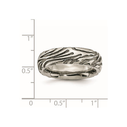Titanium Grey Safari Etched And Domed 7.0mm Band