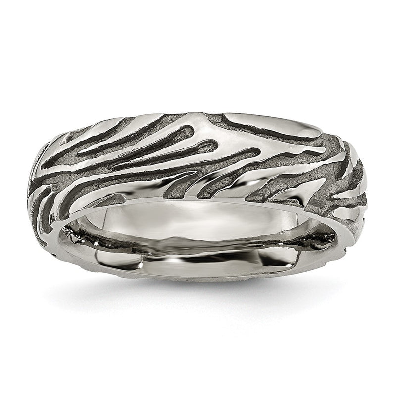 Titanium Grey Safari Etched And Domed 7.0mm Band