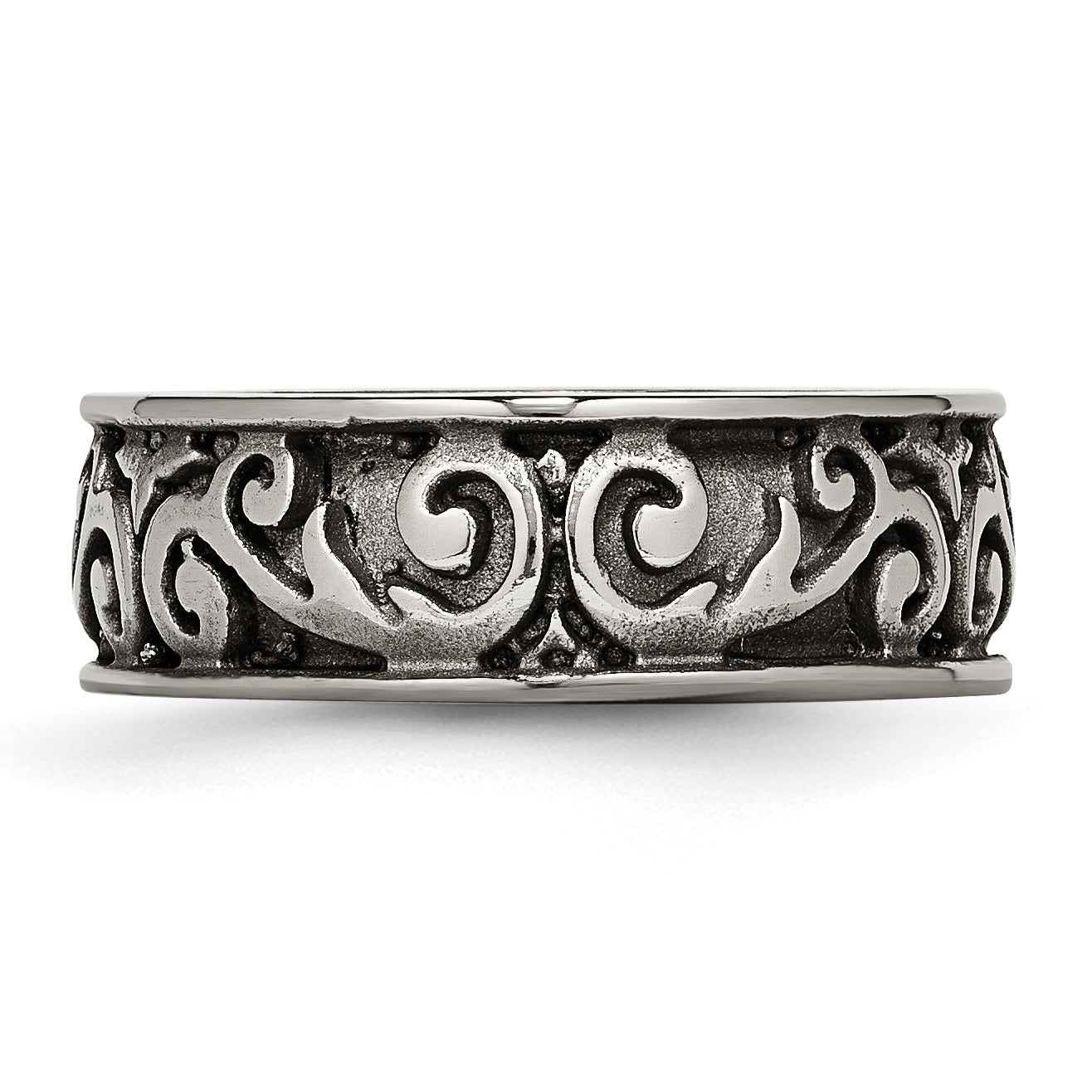 Titanium Grey Domed Lattice 8.0mm Band