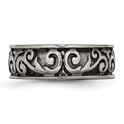 Titanium Grey Domed Lattice 8.0mm Band