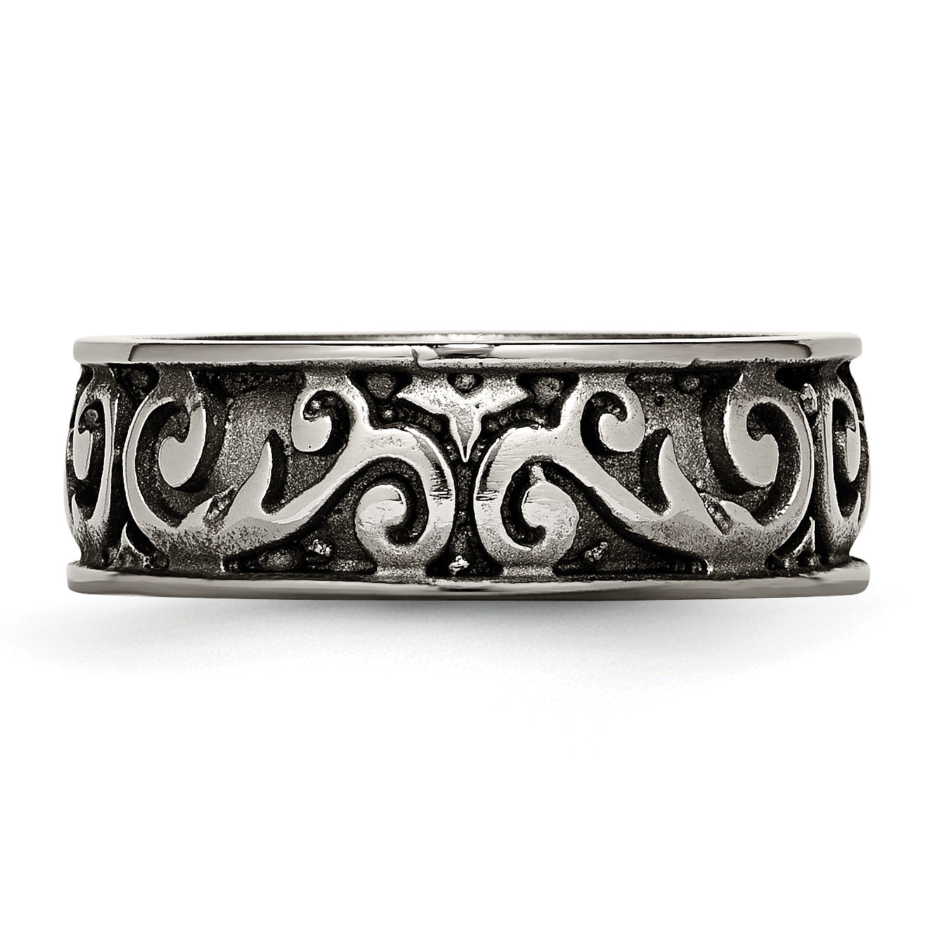 Titanium Grey Domed Lattice 8.0mm Band