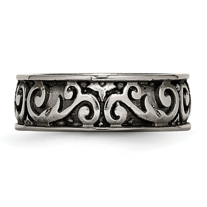 Titanium Grey Domed Lattice 8.0mm Band