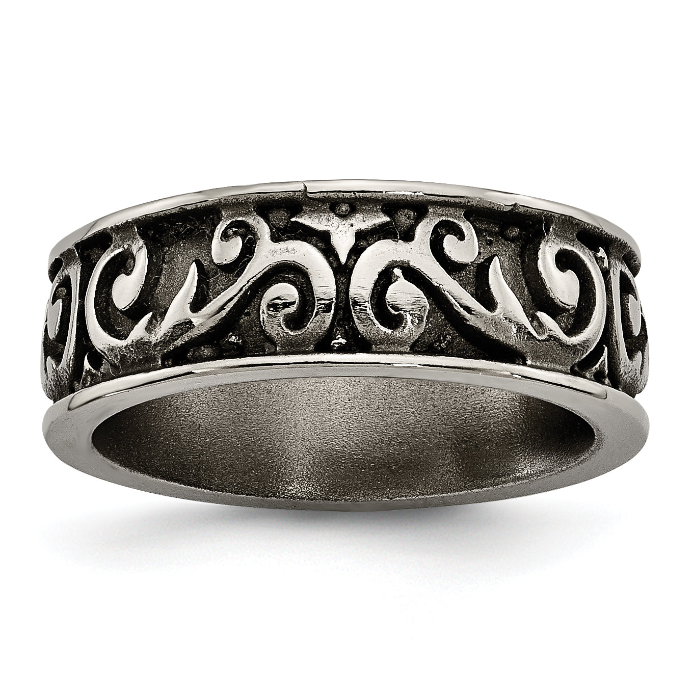 Titanium Grey Domed Lattice 8.0mm Band