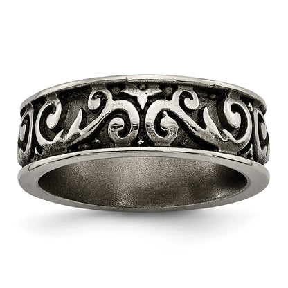 Titanium Grey Domed Lattice 8.0mm Band