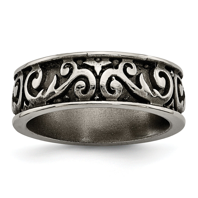 Titanium Grey Domed Lattice 8.0mm Band