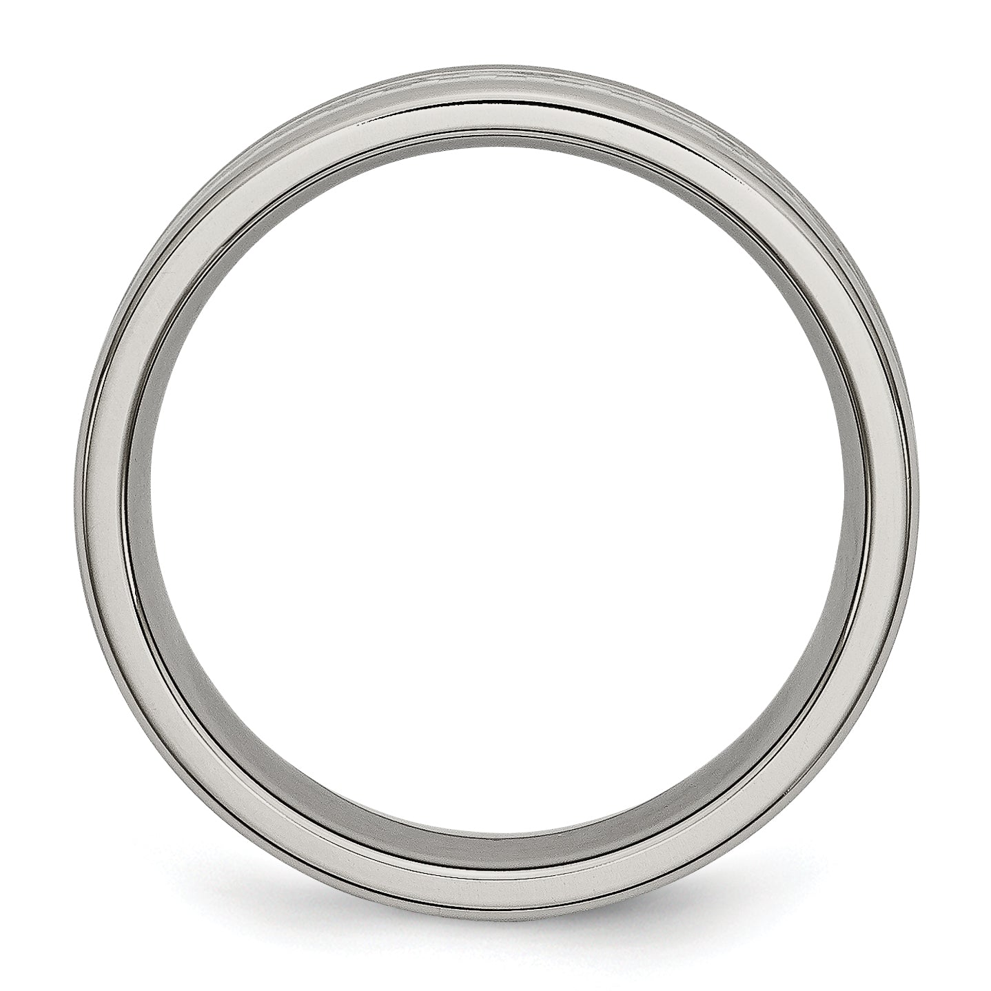Titanium Polished Grey Carbon Fiber Inlay 6mm Band