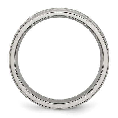 Titanium Polished Grey Carbon Fiber Inlay 6mm Band