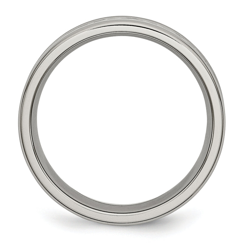 Titanium Polished Grey Carbon Fiber Inlay 6mm Band