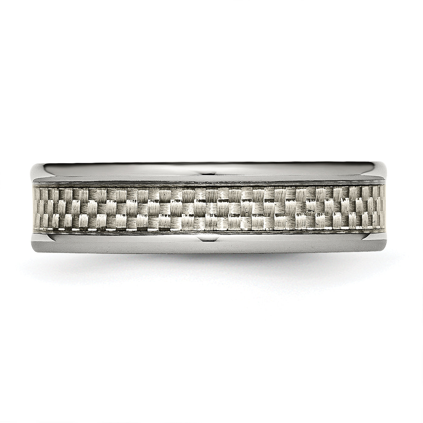 Titanium Polished Grey Carbon Fiber Inlay 6mm Band