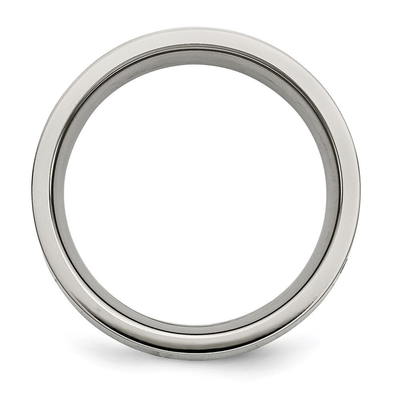 Titanium Polished 1/2 Ct Tw. Diamond 6mm Band