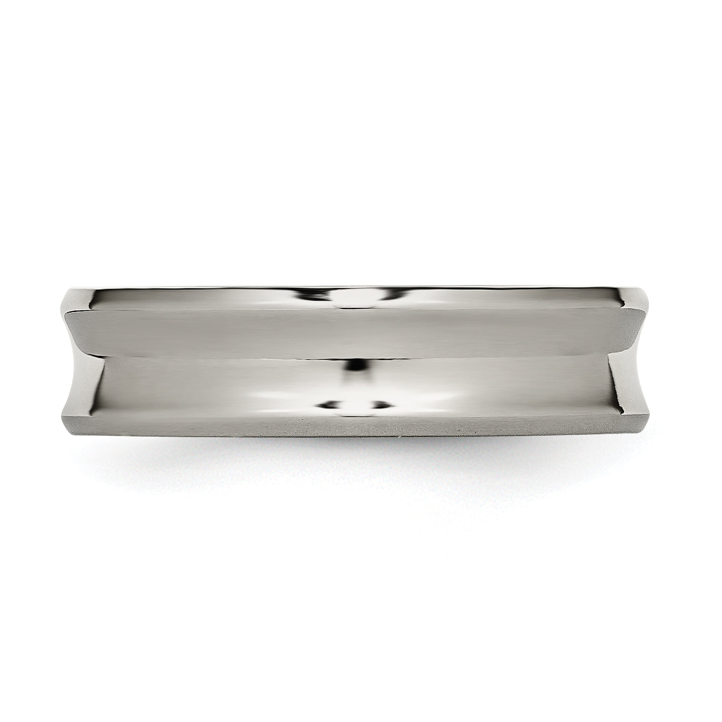 Titanium Polished Concave 6mm Beveled Edge Band