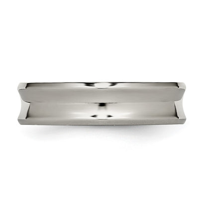 Titanium Polished Concave 6mm Beveled Edge Band
