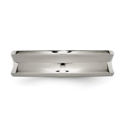 Titanium Polished Concave 6mm Beveled Edge Band