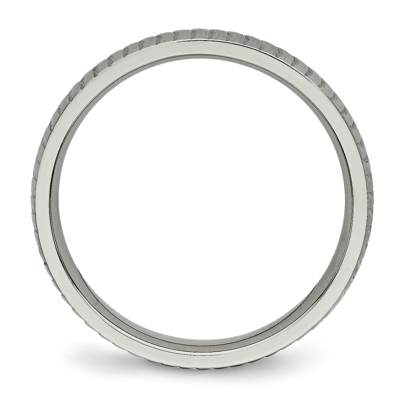 Titanium Polished And Textured 4mm Band