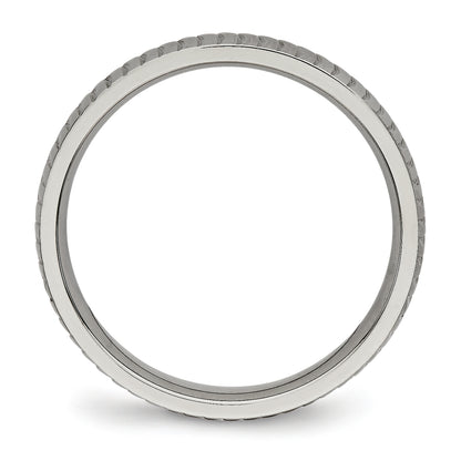 Titanium Polished And Textured 4mm Band