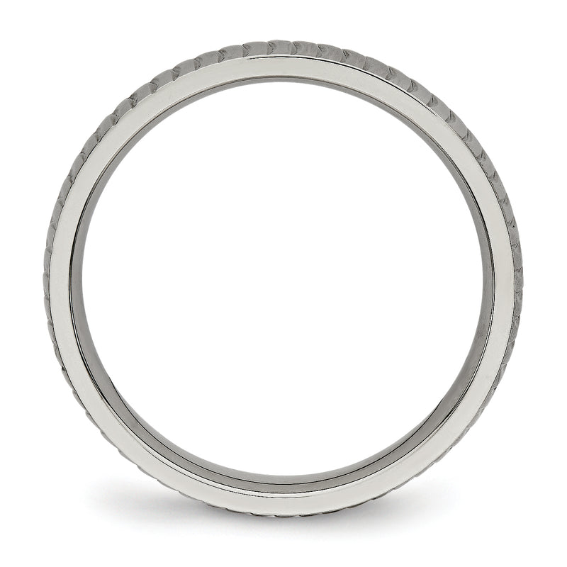 Titanium Polished And Textured 4mm Band