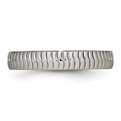 Titanium Polished And Textured 4mm Band