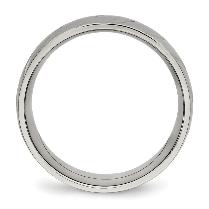 Titanium Polished Diamond Cut 8mm Band