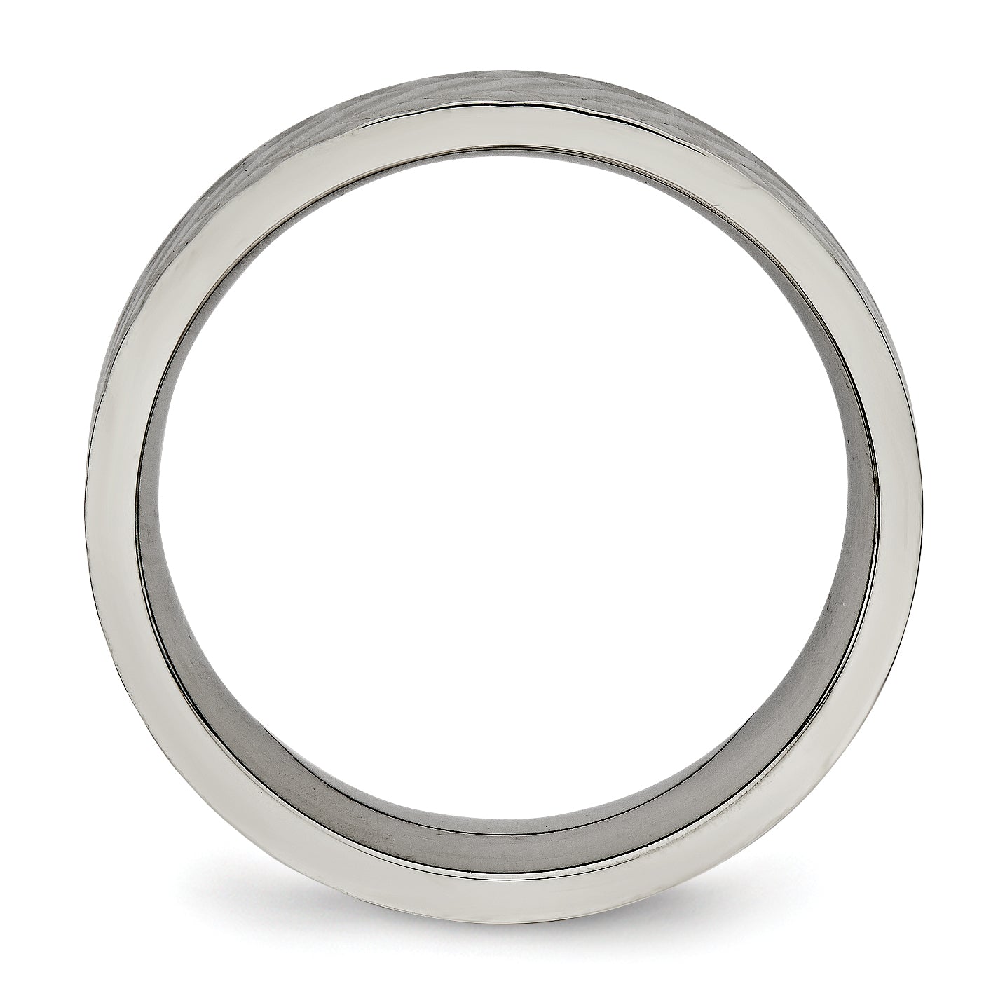 Titanium Polished And Textured 6mm Band