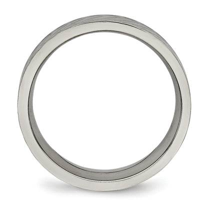 Titanium Polished And Textured 6mm Band