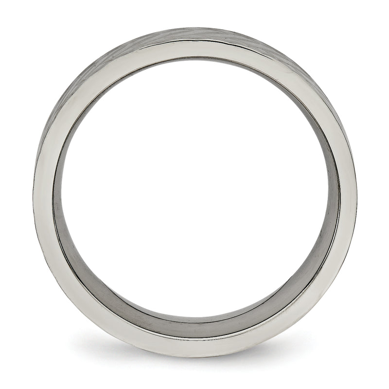 Titanium Polished And Textured 6mm Band