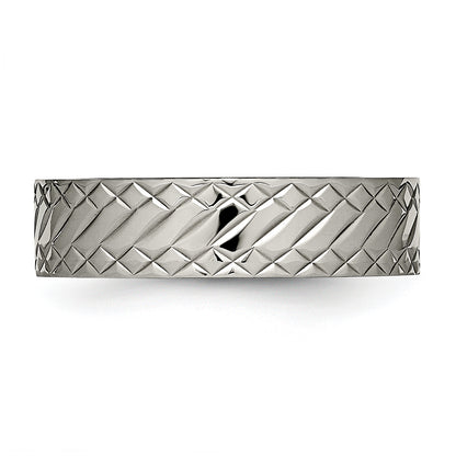 Titanium Polished And Textured 6mm Band
