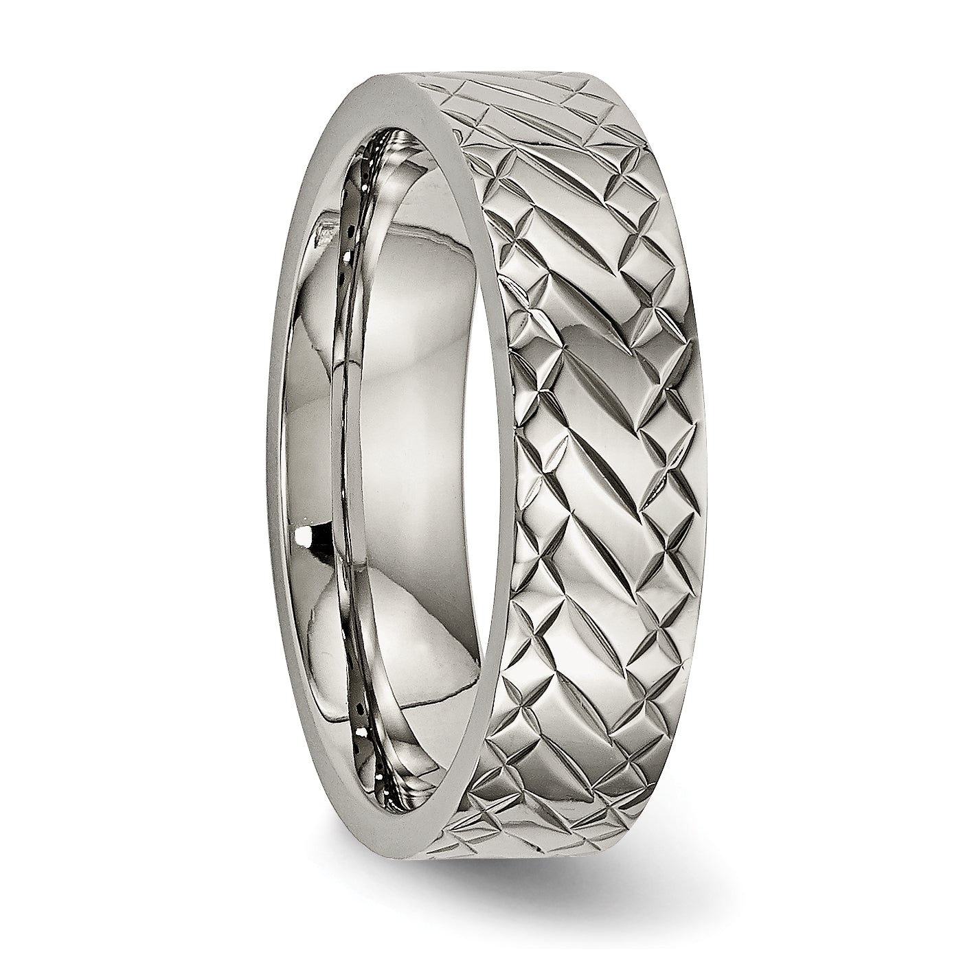 Titanium Polished And Textured 6mm Band
