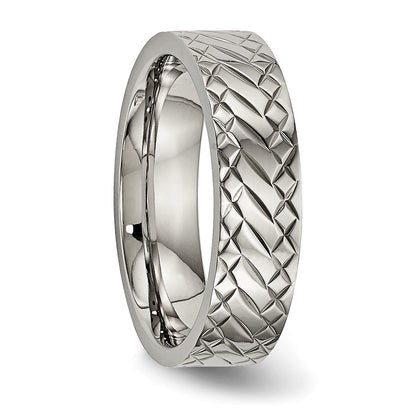 Titanium Polished And Textured 6mm Band