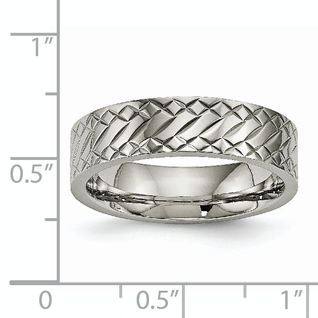 Titanium Polished And Textured 6mm Band