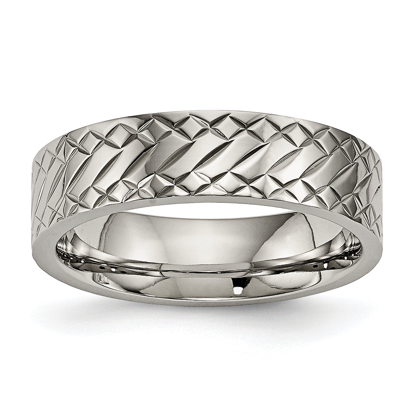 Titanium Polished And Textured 6mm Band