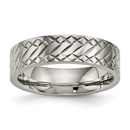 Titanium Polished And Textured 6mm Band