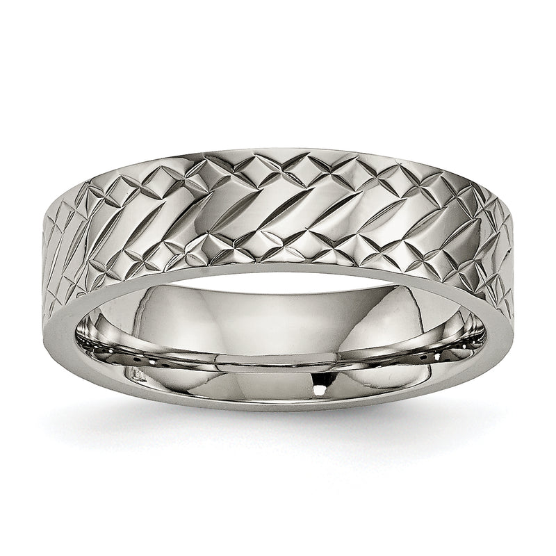 Titanium Polished And Textured 6mm Band
