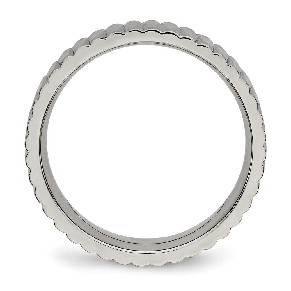 Titanium Polished And Textured 6mm Band