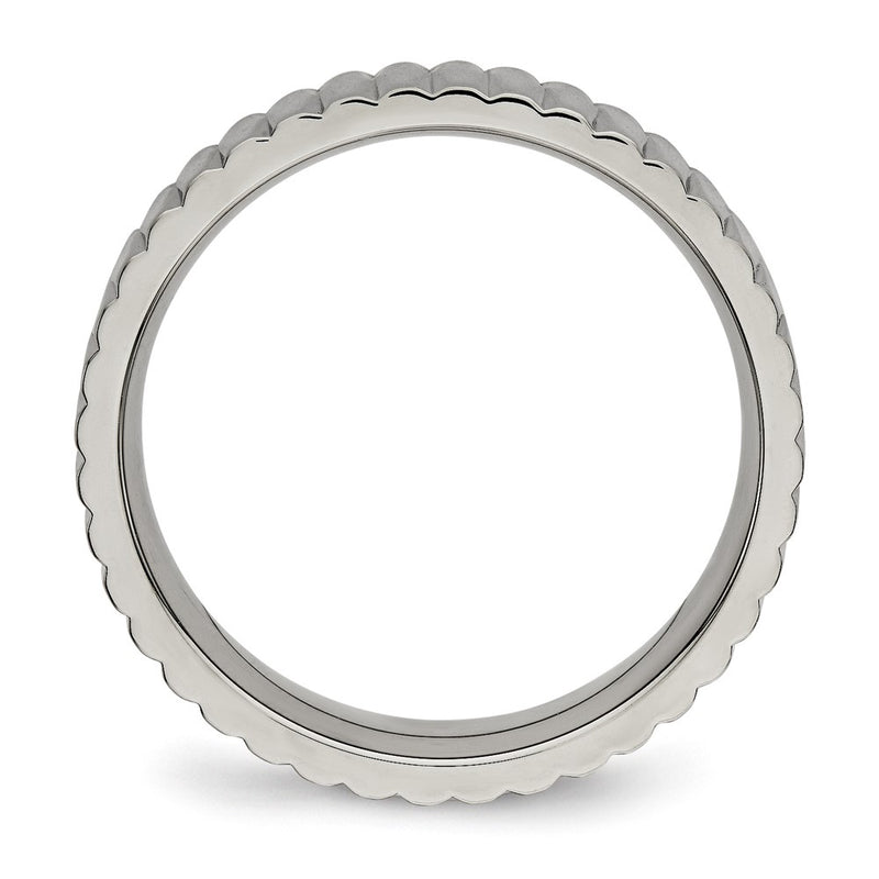 Titanium Polished And Textured 6mm Band