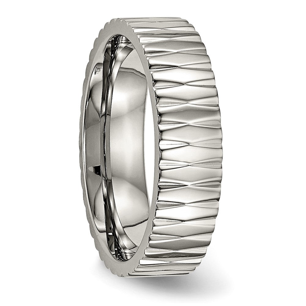 Titanium Polished And Textured 6mm Band