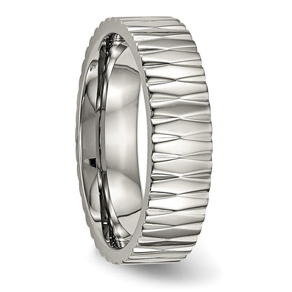 Titanium Polished And Textured 6mm Band