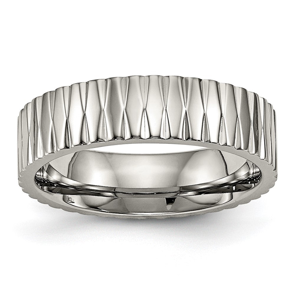 Titanium Polished And Textured 6mm Band