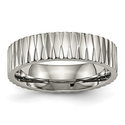 Titanium Polished And Textured 6mm Band