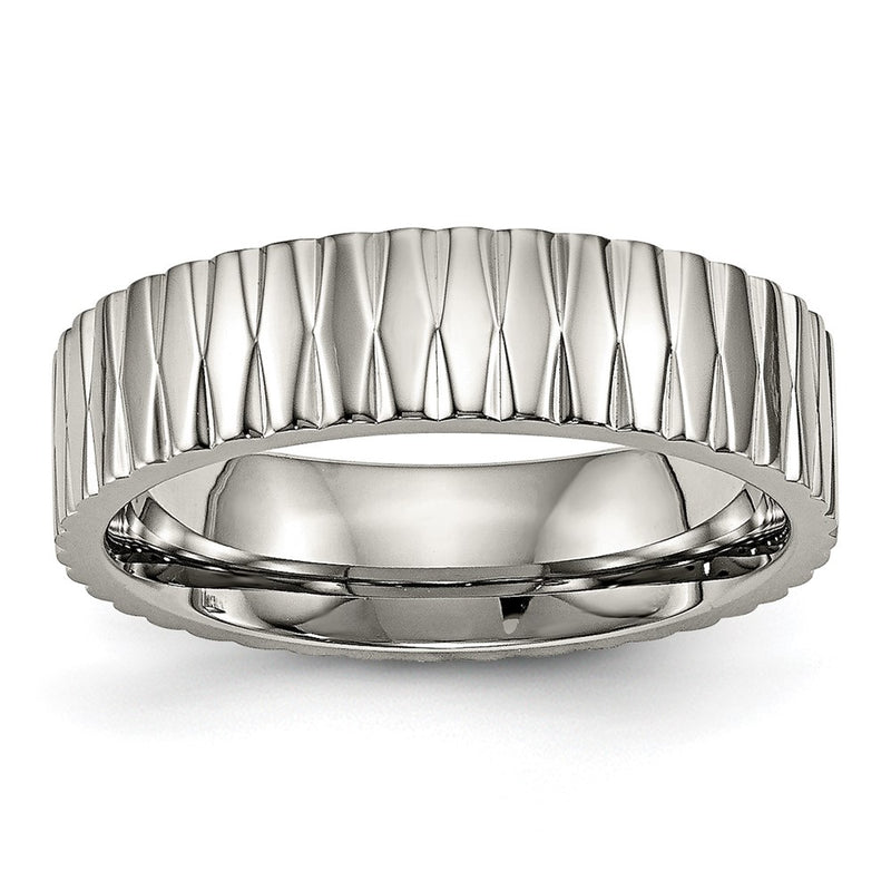 Titanium Polished And Textured 6mm Band