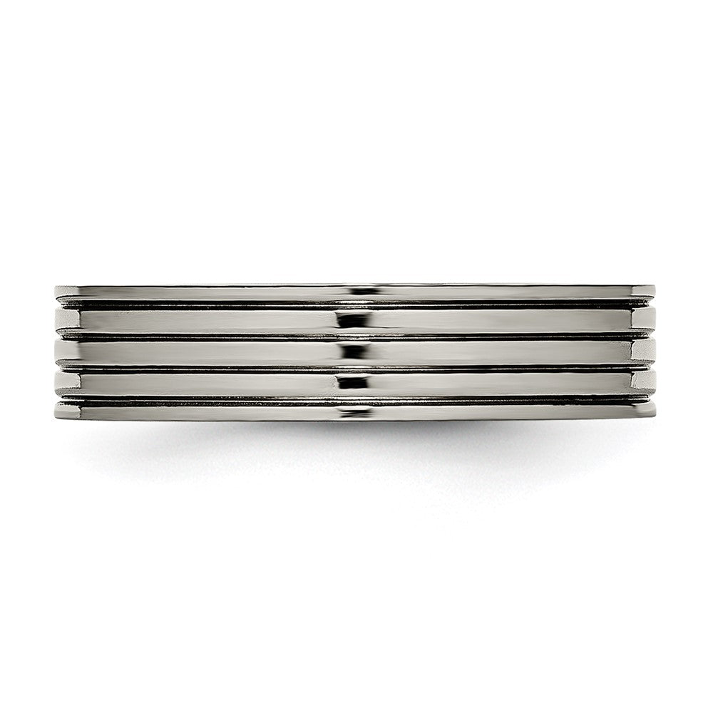 Titanium Polished 5mm Grooved Comfort Fit Band