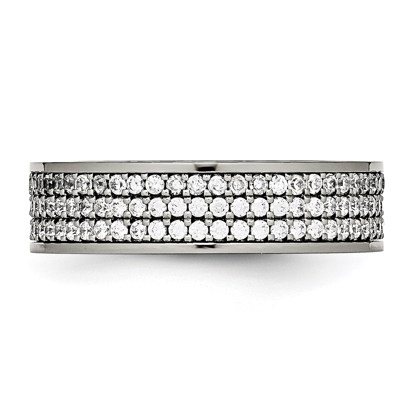 Titanium Polished With Cz 6mm Flat Band