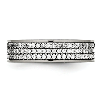 Titanium Polished With Cz 6mm Flat Band
