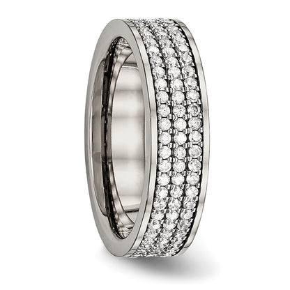 Titanium Polished With Cz 6mm Flat Band