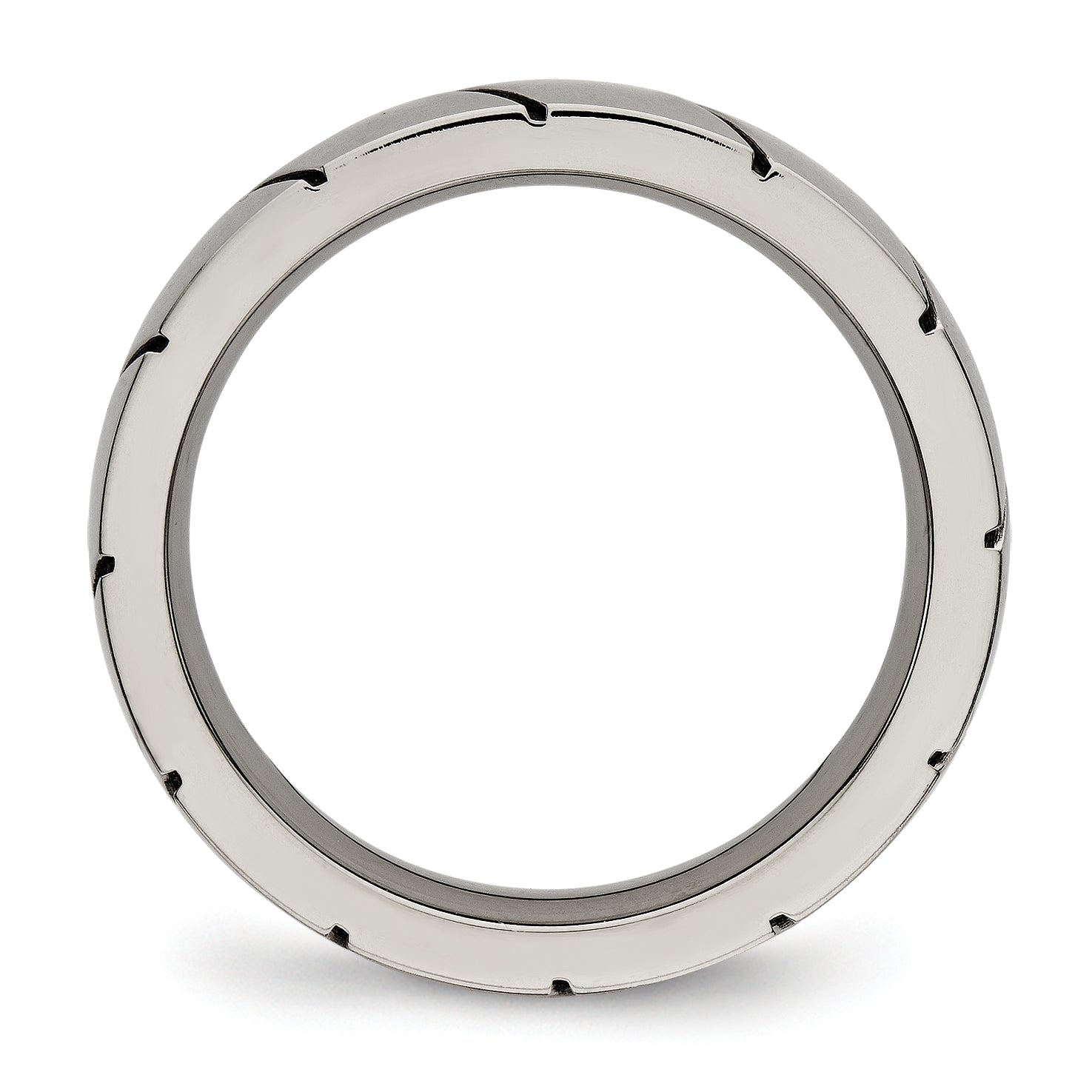 Titanium Polished 4mm Grooved Band