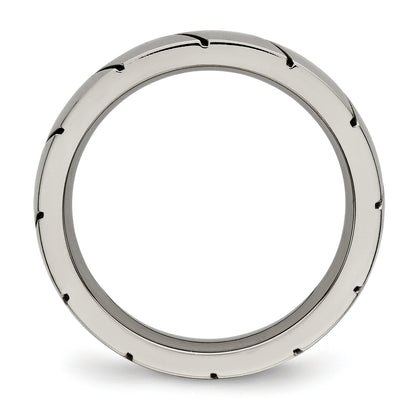 Titanium Polished 4mm Grooved Band
