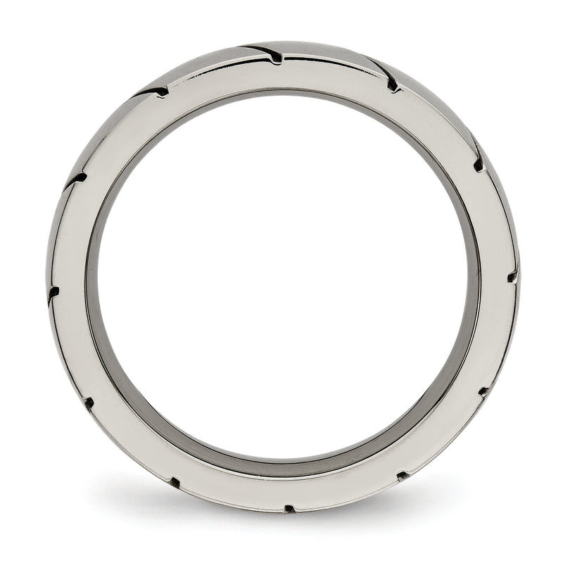 Titanium Polished 4mm Grooved Band